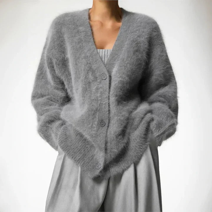 Damen Strickjacke mit offener Vorderseite und feinem Strickdesign