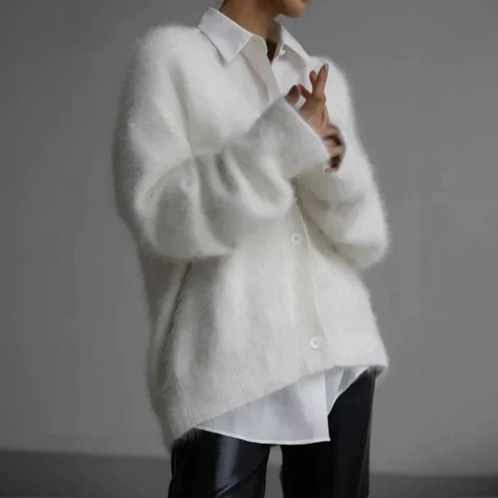 Damen Strickjacke mit offener Vorderseite und feinem Strickdesign