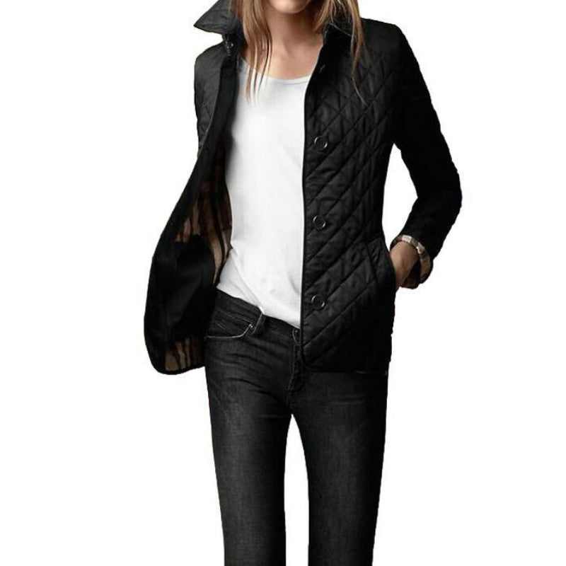 Damen Steppjacke mit Rautenmuster und leichtem Design