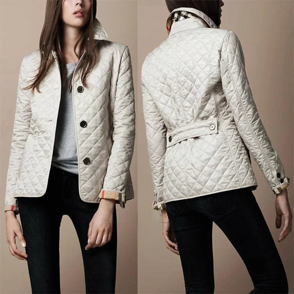 Damen Steppjacke mit Rautenmuster und leichtem Design