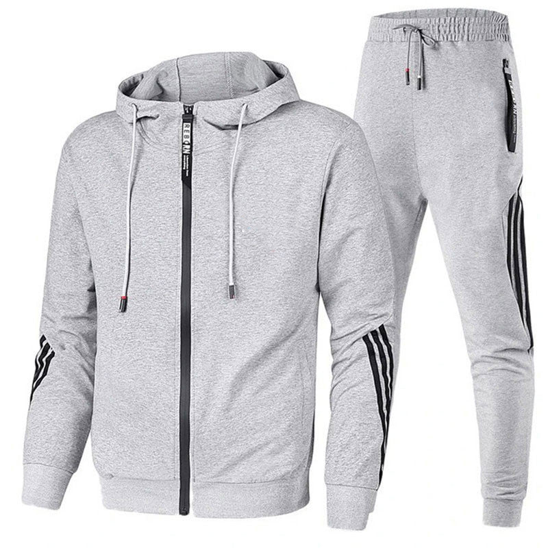 Herren Trainingsanzug zweiteilig mit Reißverschlussjacke und Elastikbundhose