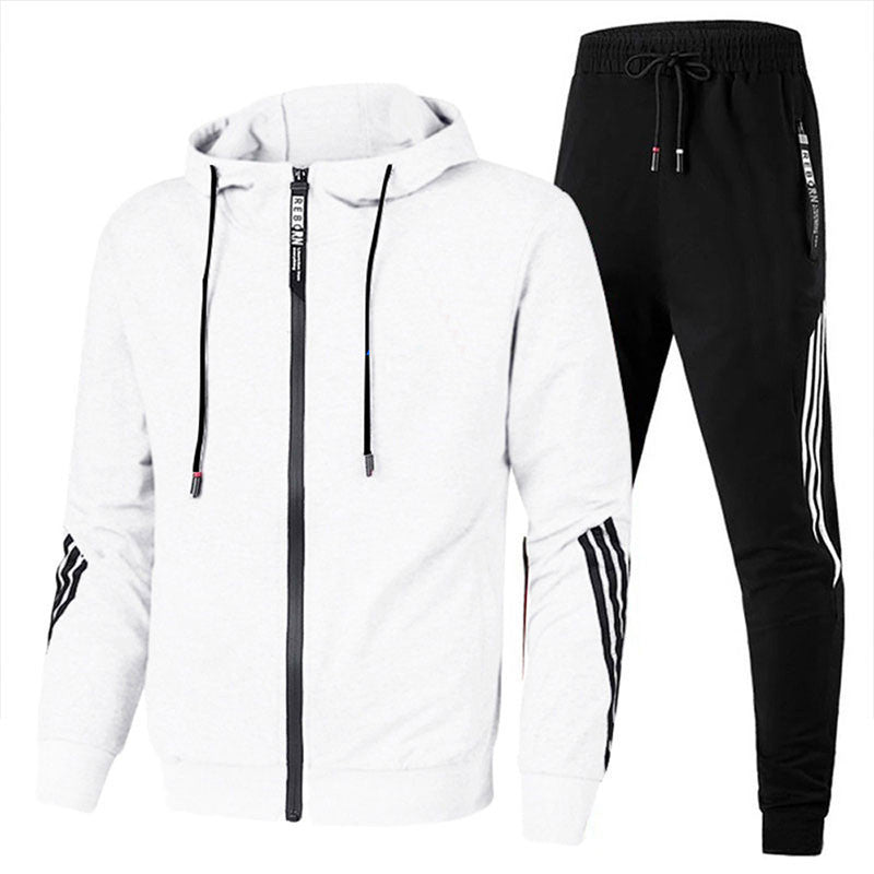 Herren Trainingsanzug zweiteilig mit Reißverschlussjacke und Elastikbundhose