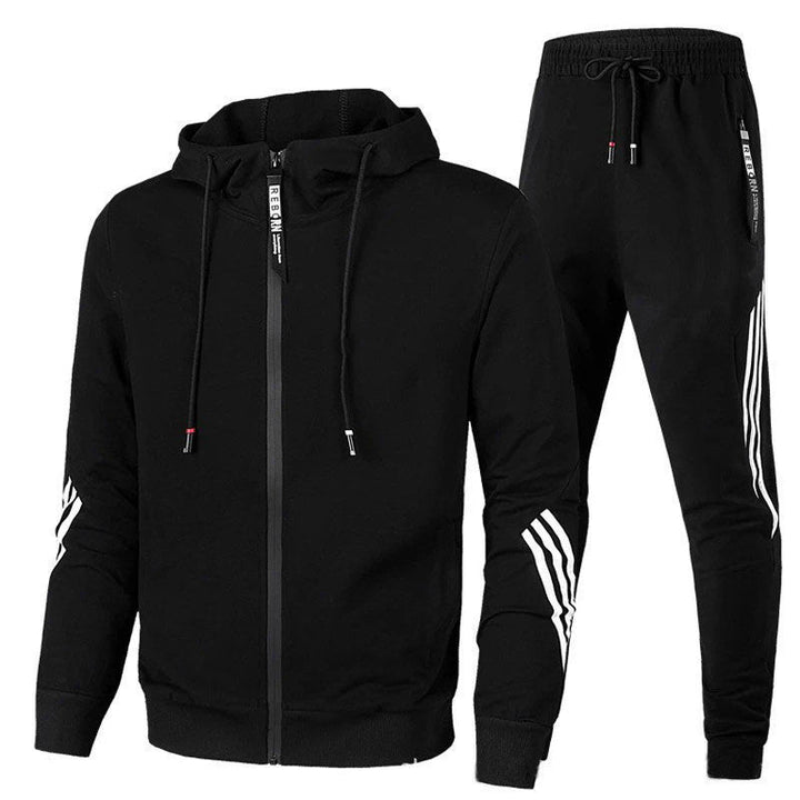 Herren Trainingsanzug zweiteilig mit Reißverschlussjacke und Elastikbundhose