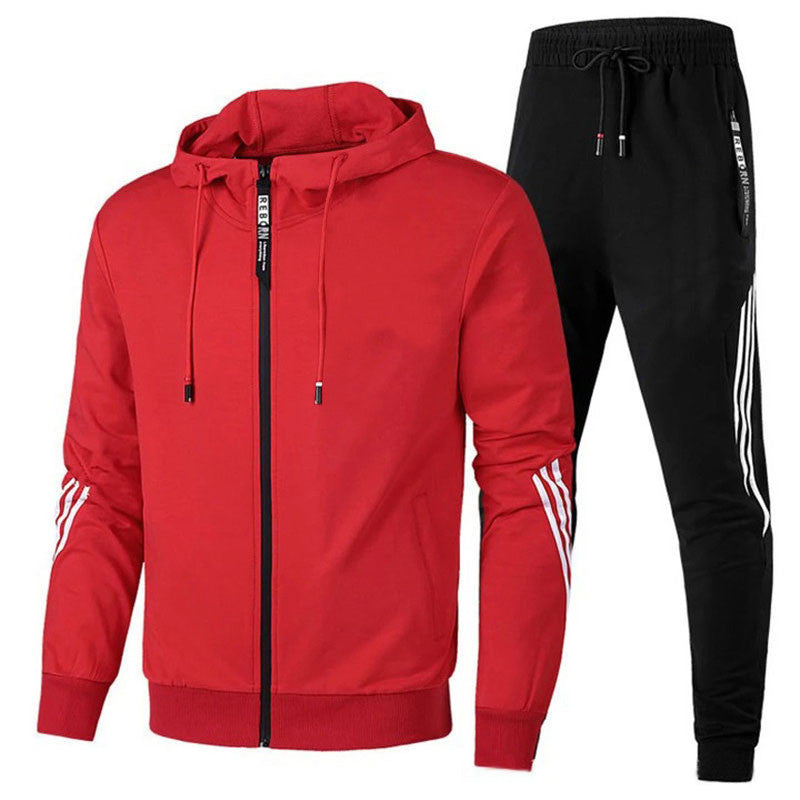 Herren Trainingsanzug zweiteilig mit Reißverschlussjacke und Elastikbundhose
