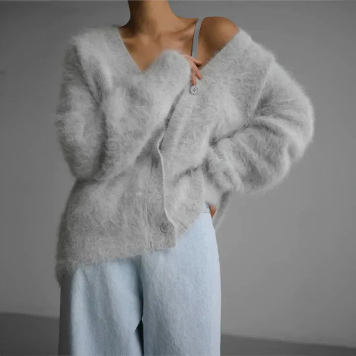 Damen Strickjacke mit offener Vorderseite und feinem Strickdesign