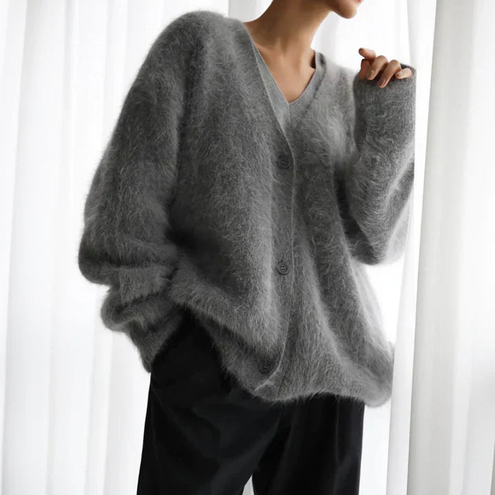 Damen Strickjacke mit offener Vorderseite und feinem Strickdesign