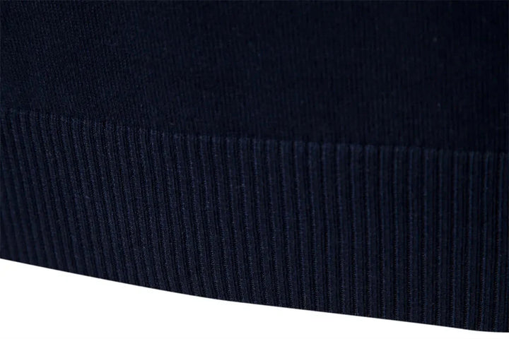 Herren Strickpullover mit Streifenmuster und Stehkragen