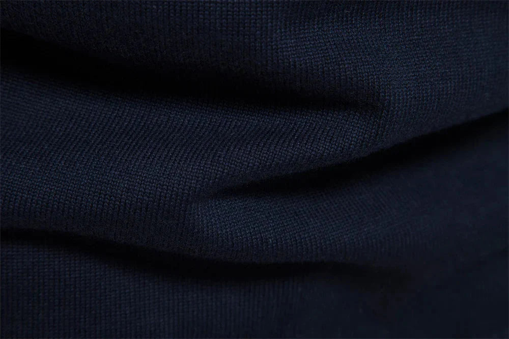 Herren Strickpullover mit Streifenmuster und Stehkragen