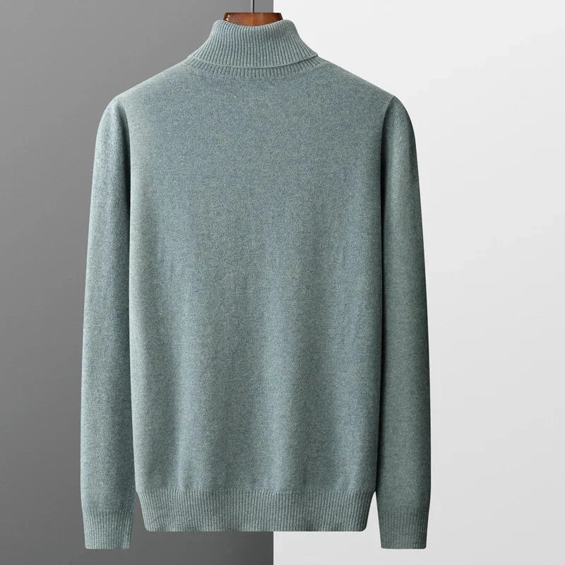 Herren Rollkragenpullover mit hohem Kragen und strukturiertem Saum