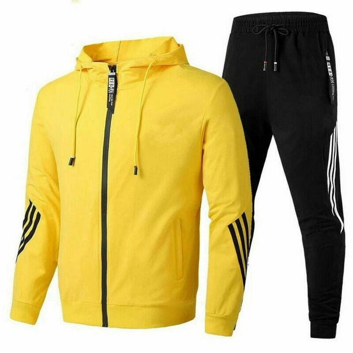 Herren Trainingsanzug zweiteilig mit Reißverschlussjacke und Elastikbundhose