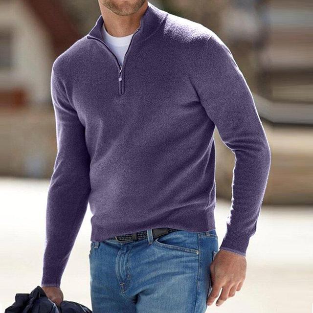 Strickpullover mit V-Ausschnitt, Reißverschlussdetail und lockerer Passform